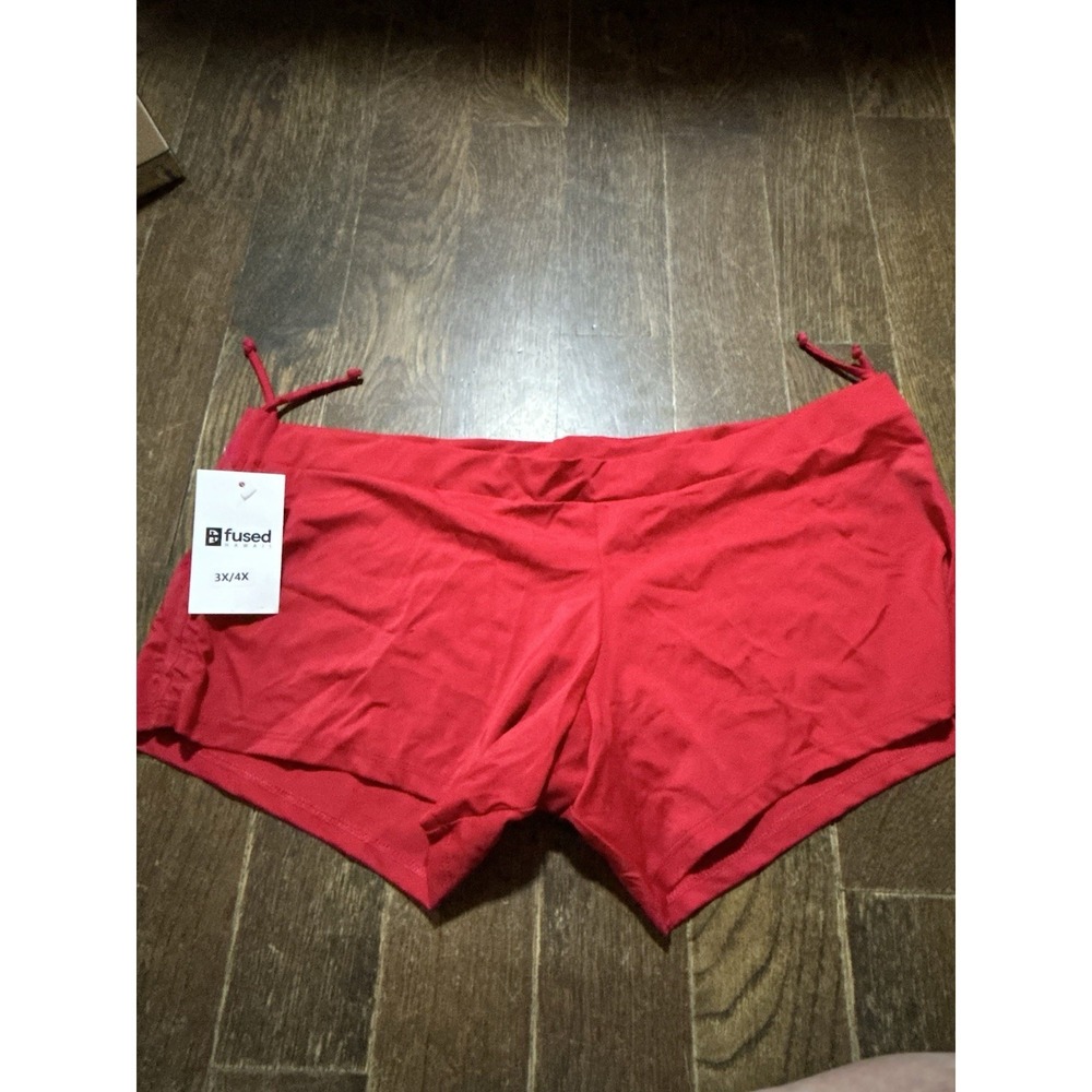 Fused Hawaii Swim Bottoms‎ Shorts Womens Size 3X/4X Red New